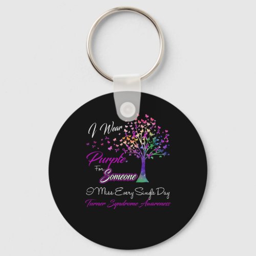 I Wear Purple For Someone I Miss Turner Syndrome A Keychain