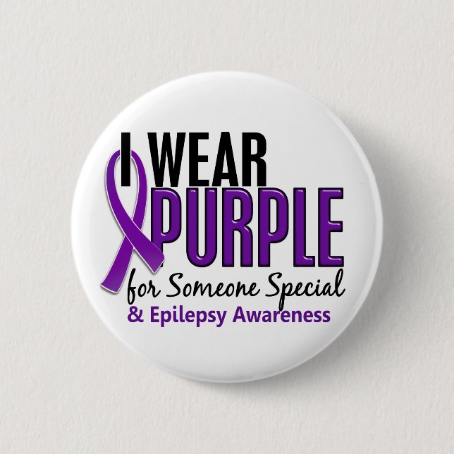 I Wear Purple For Someone Special 10 Epilepsy Button (Front)