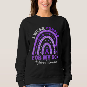 I Wear Purple For Son Alzheimer's Awareness Rainbo Sweatshirt