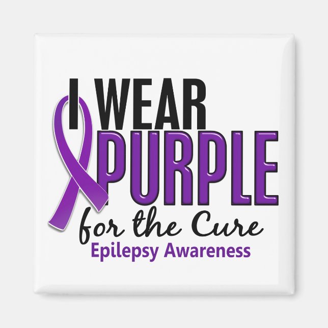 I Wear Purple For The Cure 10 Epilepsy Magnet (Front)