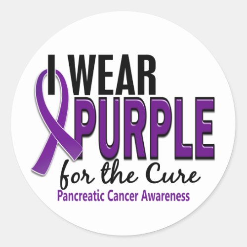 I Wear Purple For The Cure 10 Pancreatic Cancer Classic Round Sticker