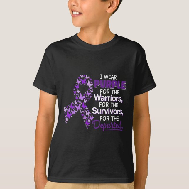 I Wear Purple For The Warriors Butterfly Overdose  T-Shirt (Front)