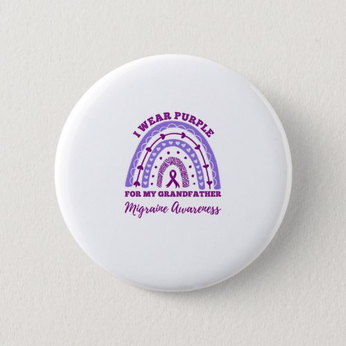 I Wear Purple Grandfather Migraine Awareness Button