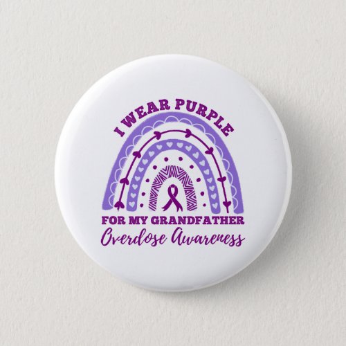 I Wear Purple Grandfather Overdose Awareness Button