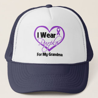 I Wear Purple Heart Ribbon - Grandma Trucker Hat