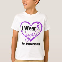 I Wear Purple Heart Ribbon - Mommy T-Shirt