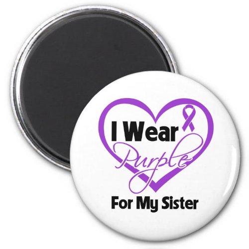 I Wear Purple Heart Ribbon _ Sister Magnet