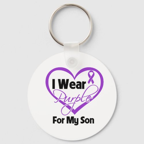 I Wear Purple Heart Ribbon _ Son Keychain