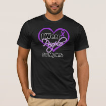 I Wear Purple Heart Ribbon - Wife T-Shirt