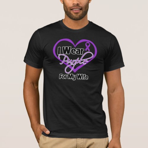 I Wear Purple Heart Ribbon _ Wife T_Shirt