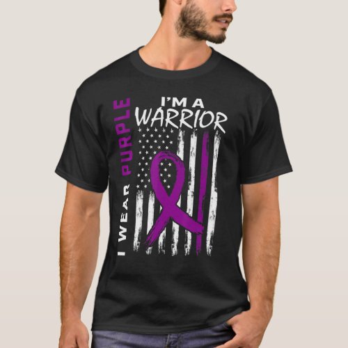 I Wear Purple Im a Warrior Epilepsy Awareness Ame T_Shirt