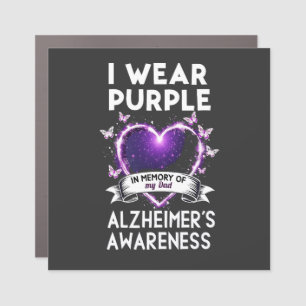 I Wear Purple in Memory for My Dad Alzheimer  Car Magnet