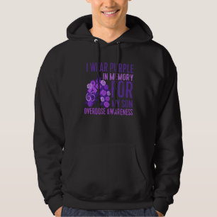 I Wear Purple In Memory For My Son Overdose Awaren Hoodie