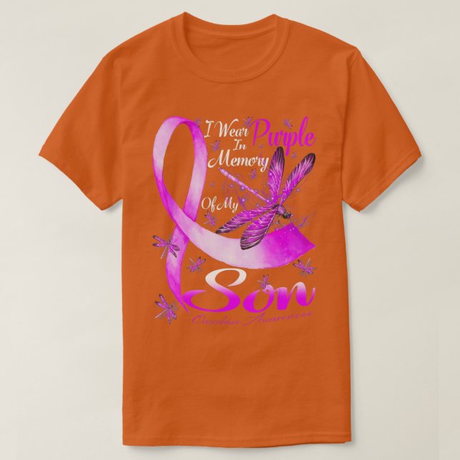I Wear Purple In Memory For My Son Overdose Awaren T-Shirt (Design Front)