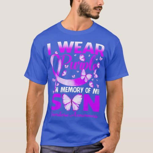 I Wear Purple In Memory For My Son Overdose Awaren T_Shirt