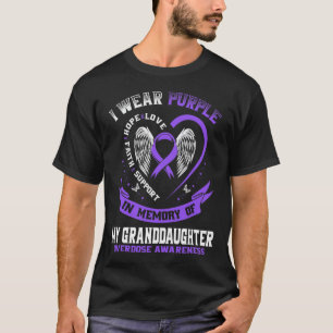 I Wear Purple In Memory of Granddaughter Overdose  T-Shirt