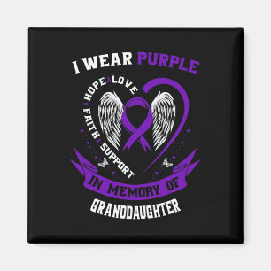 I Wear Purple In Memory Of Granddaughter Pancreati Magnet