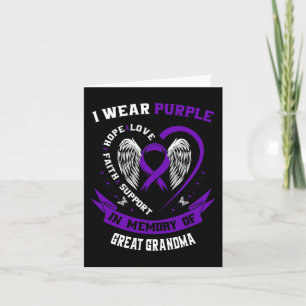 I Wear Purple In Memory of Great Grandma Epilepsy Card