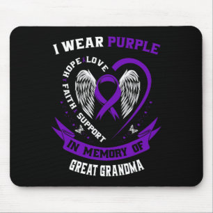 I Wear Purple In Memory of Great Grandma Epilepsy  Mouse Pad
