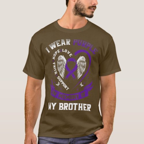 I Wear Purple In Memory Of My Brother Epilepsy Awa T_Shirt