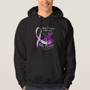 I Wear Purple In Memory Of My Cousin Overdose Awar Hoodie