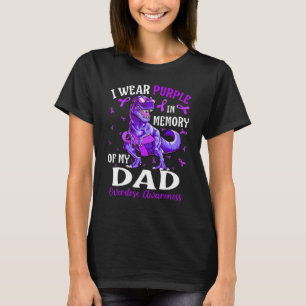 I Wear Purple In Memory Of My Dad Overdose Awarene T-Shirt