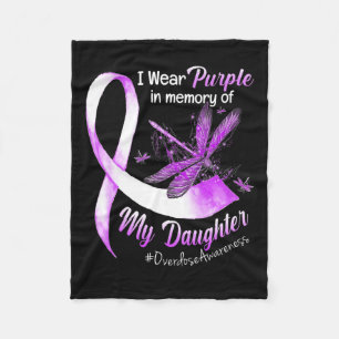 I Wear Purple In Memory Of My Daughter Overdose Aw Fleece Blanket