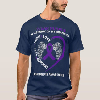 I Wear Purple In Memory Of My Grandma Alzheimers T-Shirt