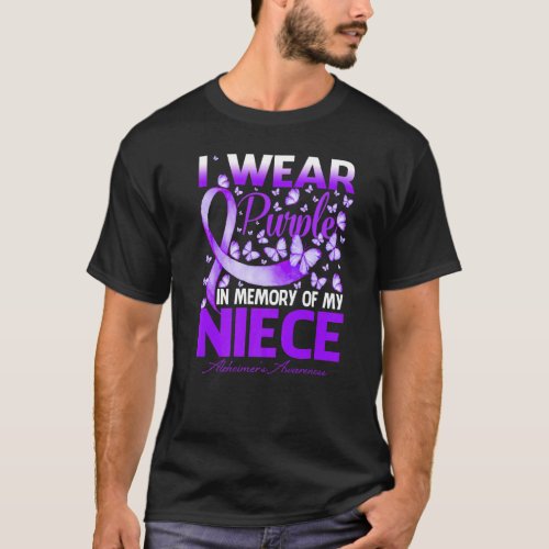 I Wear Purple In Memory Of My Niece Alzheimers T_Shirt