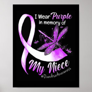I Wear Purple In Memory Of My Niece Overdose Aware Poster