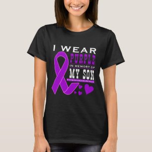 I Wear Purple In Memory Of My Son - Overdose Aware T-Shirt