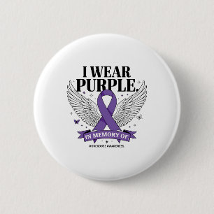 I Wear Purple In Memory Of My Son Overdose Awarene Button