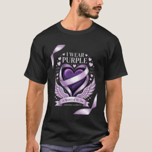 I Wear Purple in Memory of My Son Overdose Purple  T-Shirt