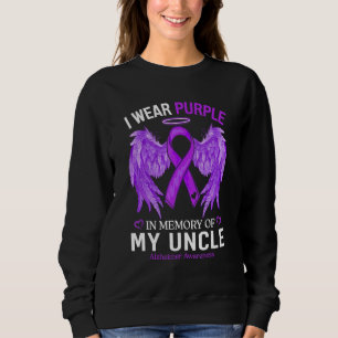 I Wear Purple In Memory Of Uncle Alzheimer Awarene Sweatshirt
