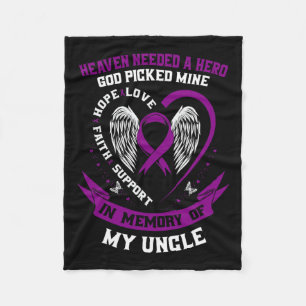 I Wear Purple In Memory Of Uncle Pancreatic Cancer Fleece Blanket
