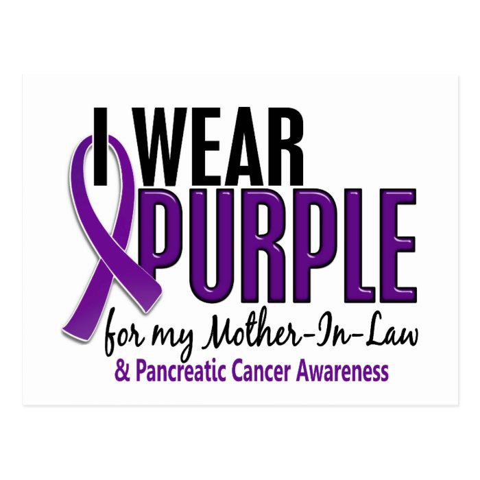 I Wear Purple Mother In Law 10 Pancreatic Cancer Postcard