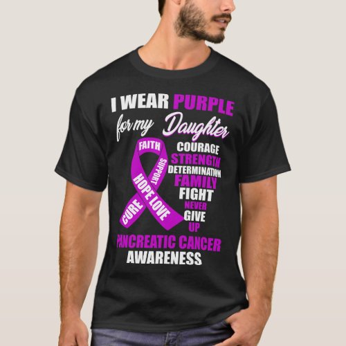 I Wear Purple Pancreatic Cancer Awareness T_Shirt