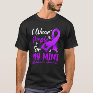I Wear Purple Ribbon For My Mimi Alzheimer's Aware T-Shirt