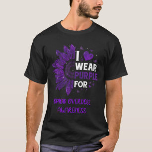 I Wear Purple Ribbon Opioid Overdose Awareness  T-Shirt