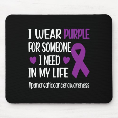 I Wear Purple Ribbon Pancreatic Cancer Warrior Fig Mouse Pad