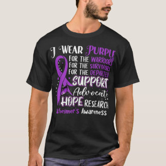 I Wear Purple Ribbon Spread Awareness Alzheimer's  T-Shirt