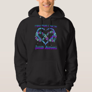 I Wear Purple & Teal For Suicide Awareness Heart B Hoodie