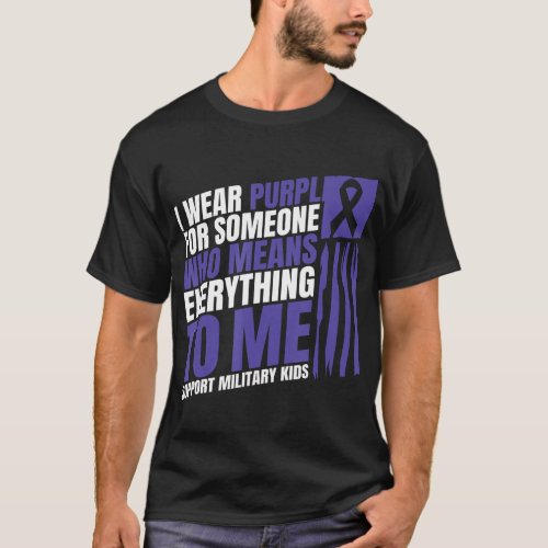 I Wear Purple Up For Military Kids Military Child  T_Shirt