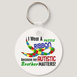 I Wear Puzzle Ribbon For My Brother 33 AUTISM Keychain