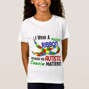 I Wear Puzzle Ribbon For My Cousin 33 AUTISM T-Shirt