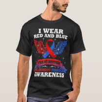 I Wear Red Blue For My Brother Pulmonary Fibrosis  T-Shirt