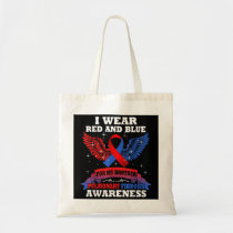 I Wear Red Blue For My Brother Pulmonary Fibrosis  Tote Bag