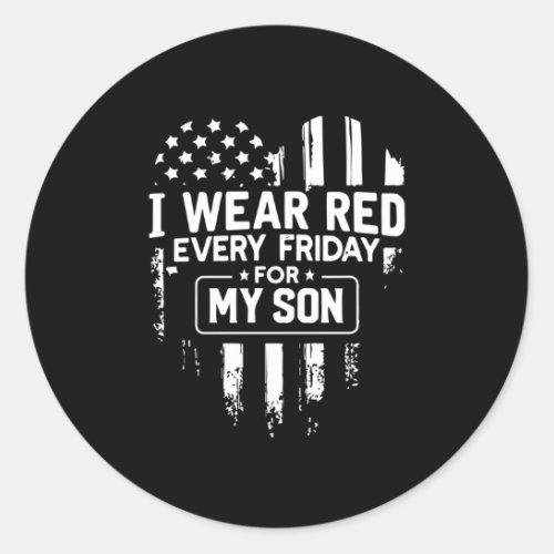 I Wear Red Classic Round Sticker