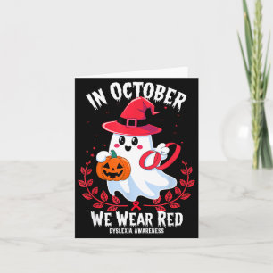 I wear red dyslexia awareness month dyslexia card