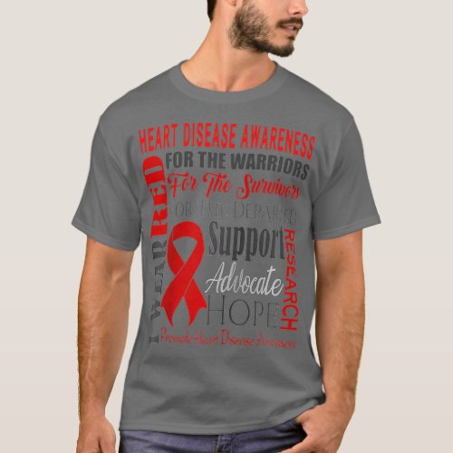 I Wear Red for a Warrior Fighter Heart of Disease  T_Shirt